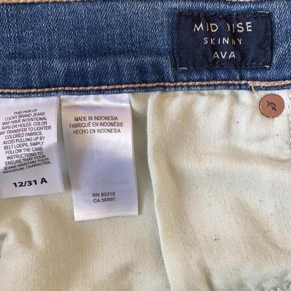 Lucky Brand Mid Rise Skinny Jeans 12/31A - Picture 10 of 16